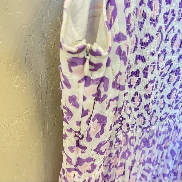 Rococo Sand Avana Midi ruffled corset dress, high low hem, leopard print, sz M - Picture 10 of 17